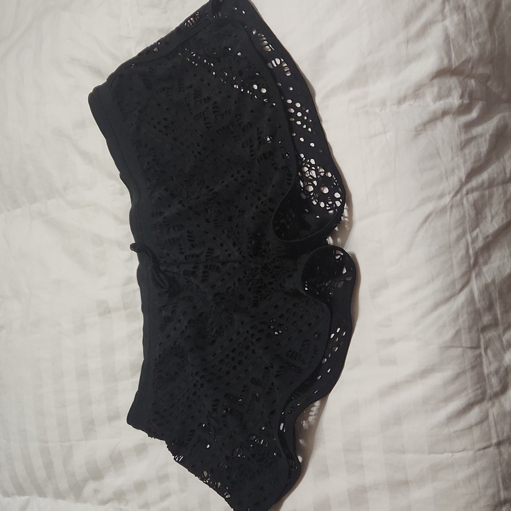 Chic Black Lace Swim Shorts